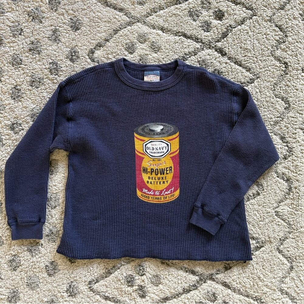 Y2K Old Navy battery waffle shirt
